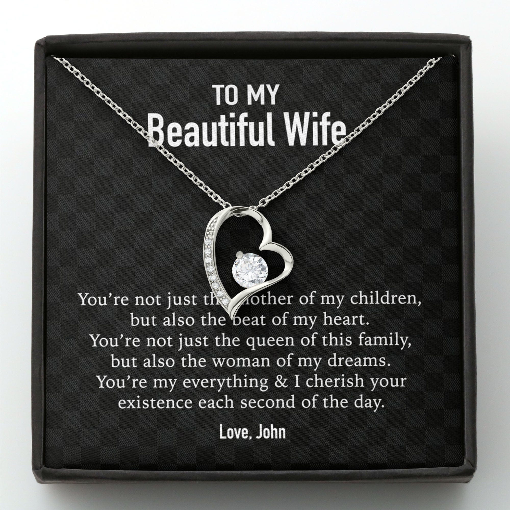 To My Wife Girlfriend Personalized Message Card Necklace T88 - Image 2