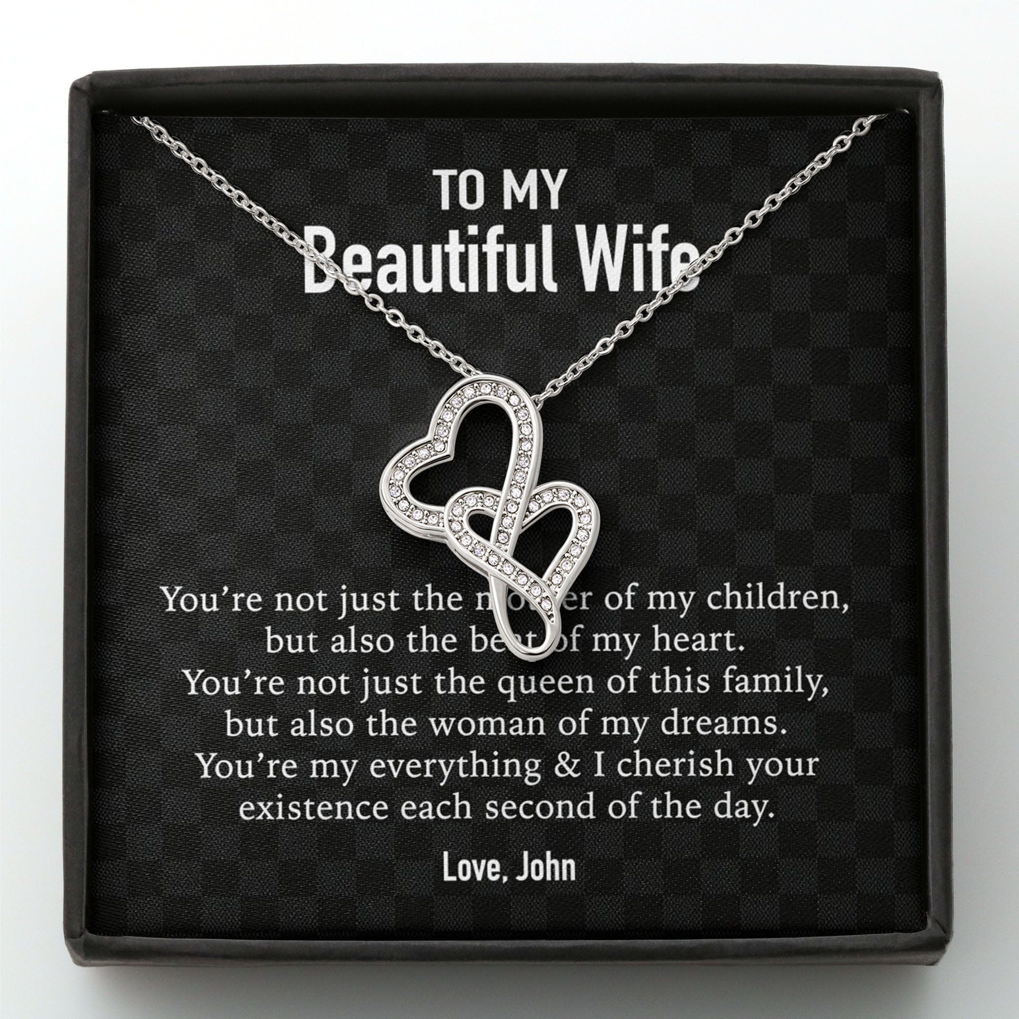 To My Wife Girlfriend Personalized Message Card Necklace T88 - Image 5