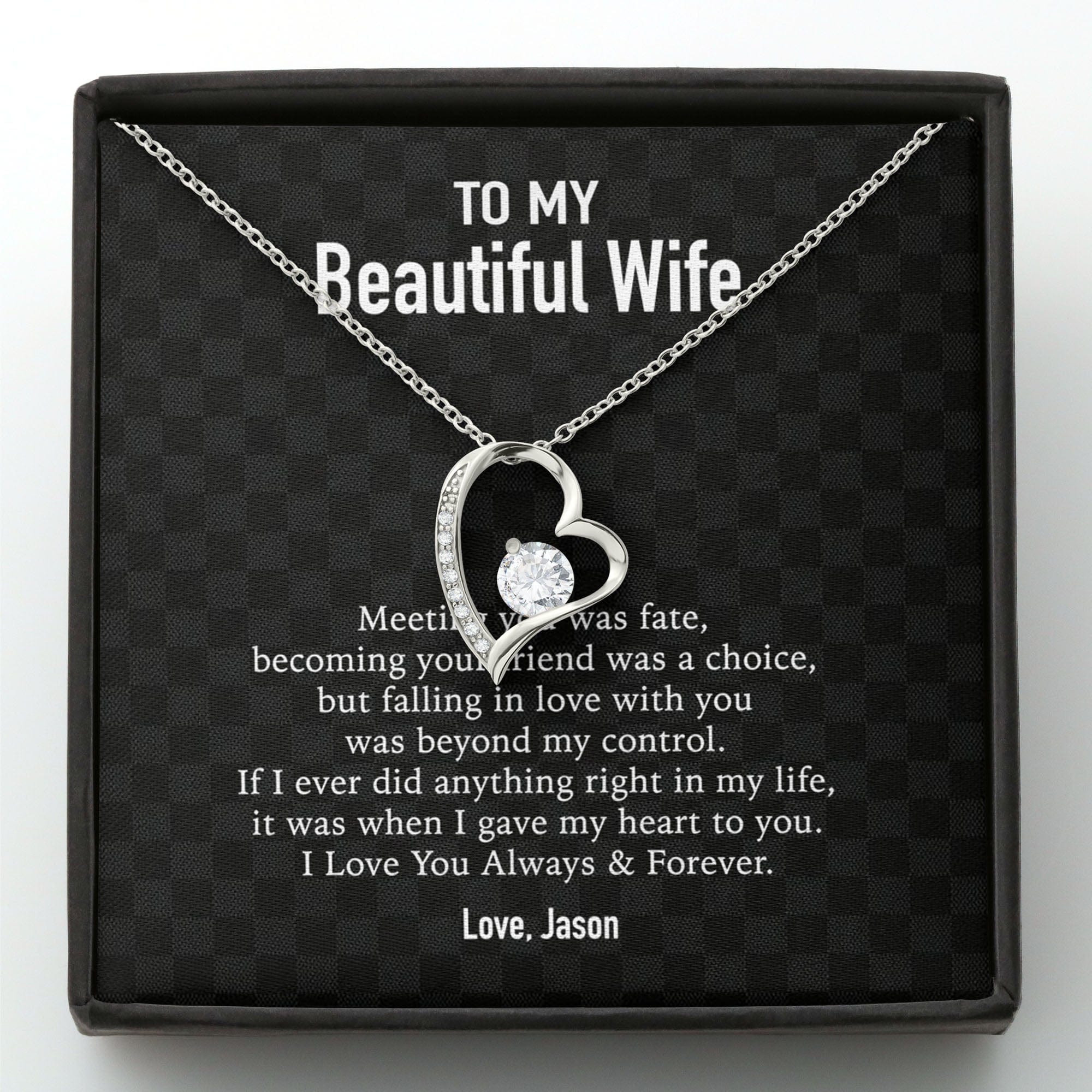 To My Wife Girlfriend Personalized Message Card Necklace T95 - Image 2