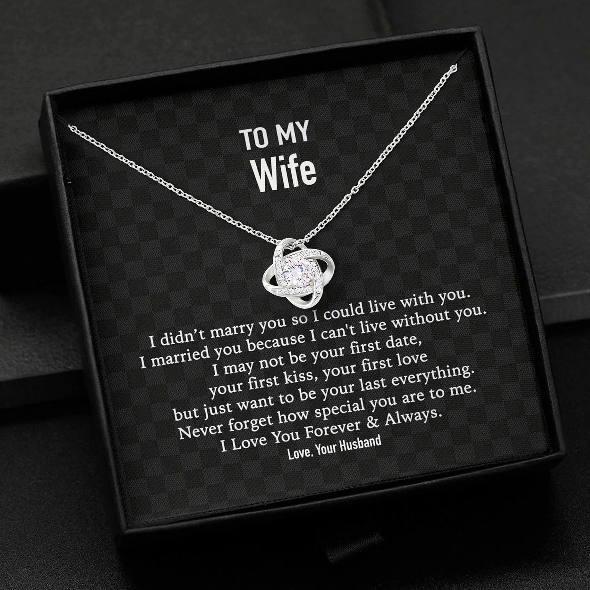 To My Wife I Didn't Marry Custom Message Card Necklace