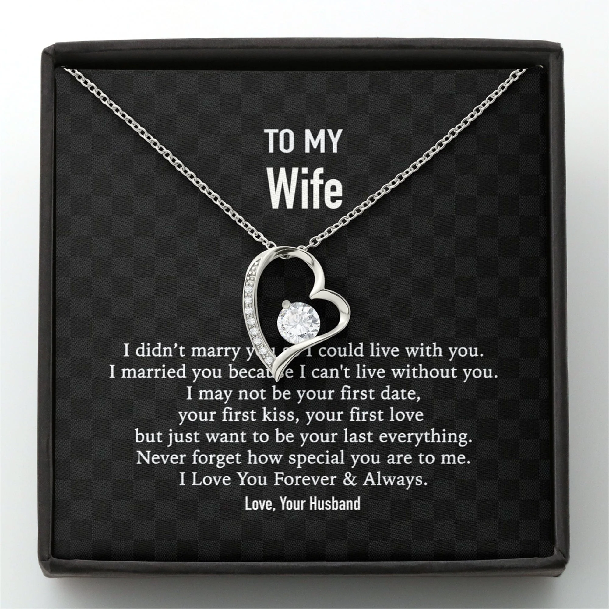 To My Wife I Didn't Marry Custom Message Card Necklace - Image 2