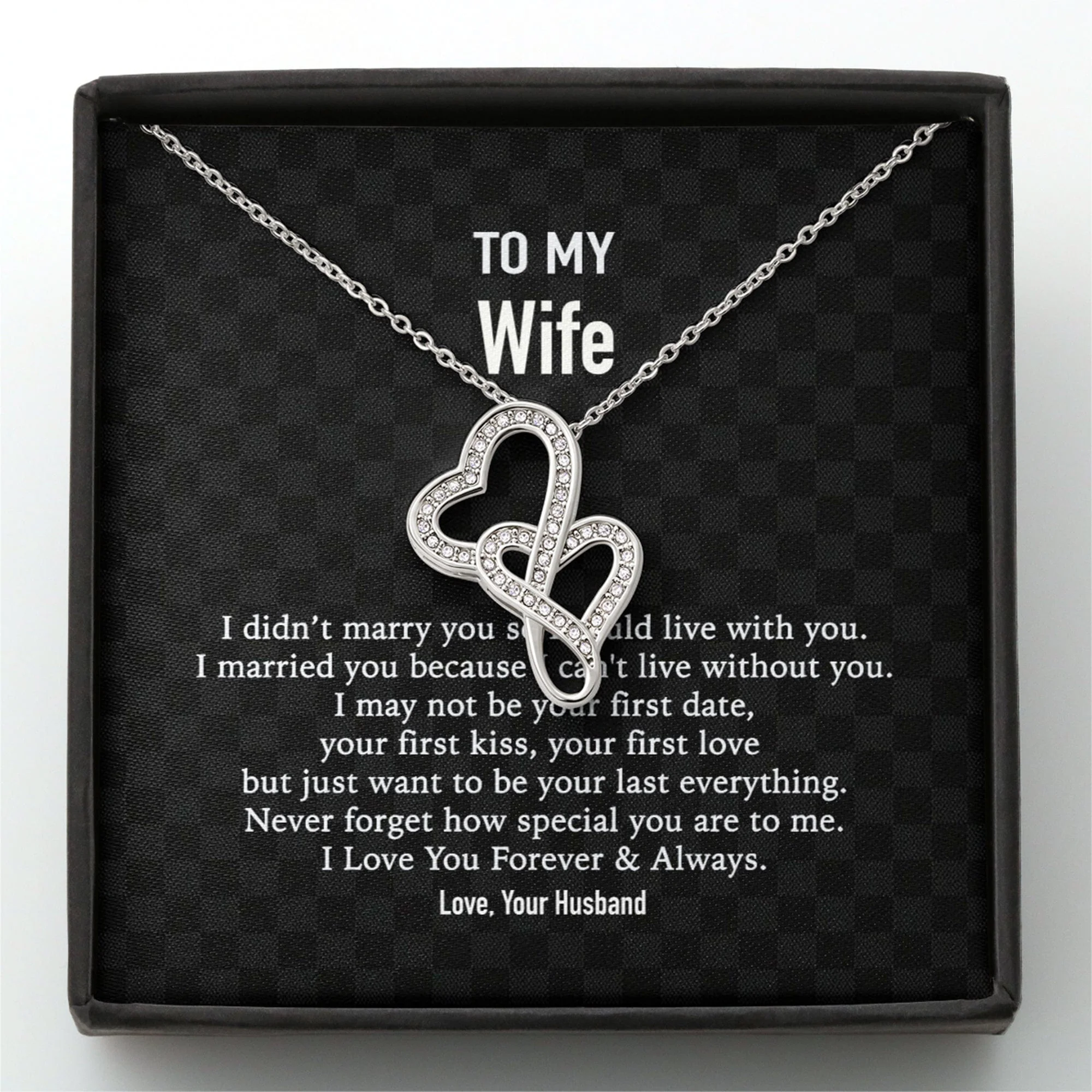 To My Wife I Didn't Marry Custom Message Card Necklace - Image 4