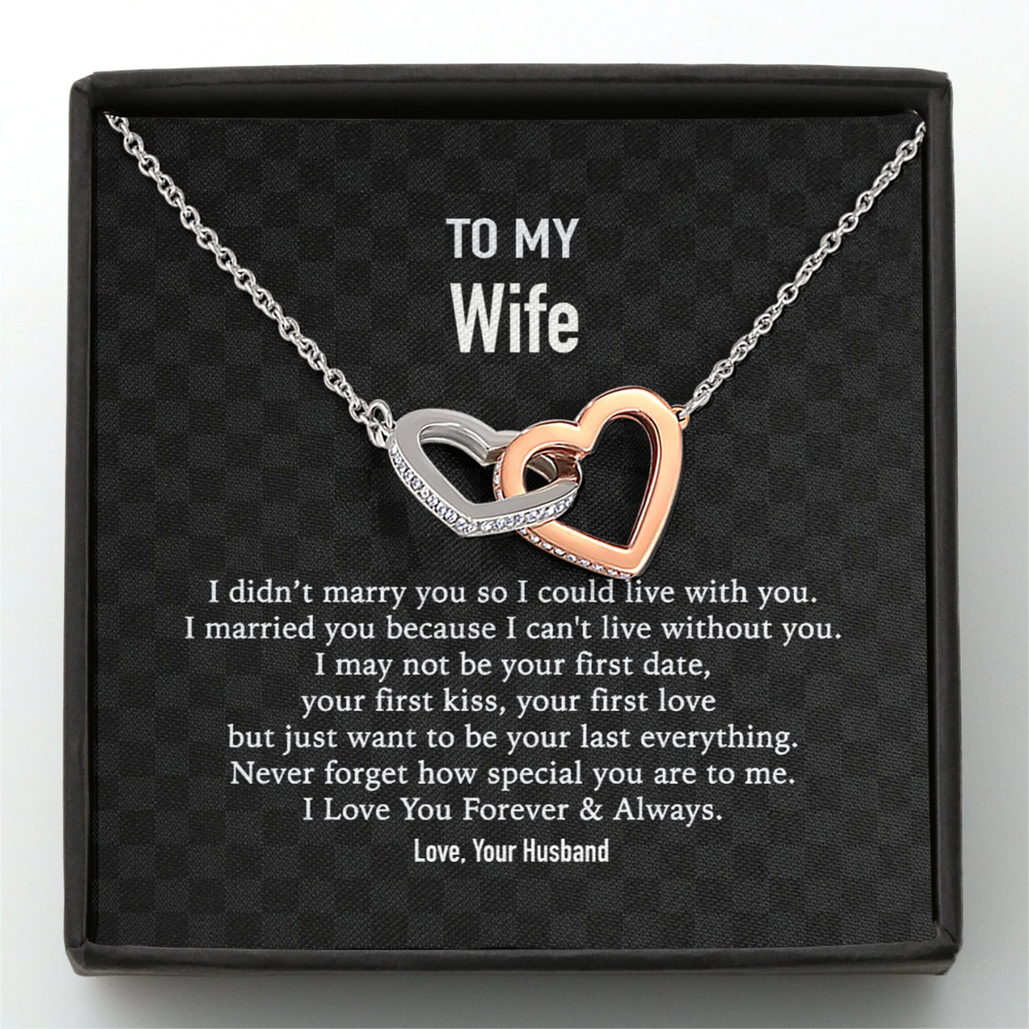 To My Wife I Didn't Marry Custom Message Card Necklace - Image 5