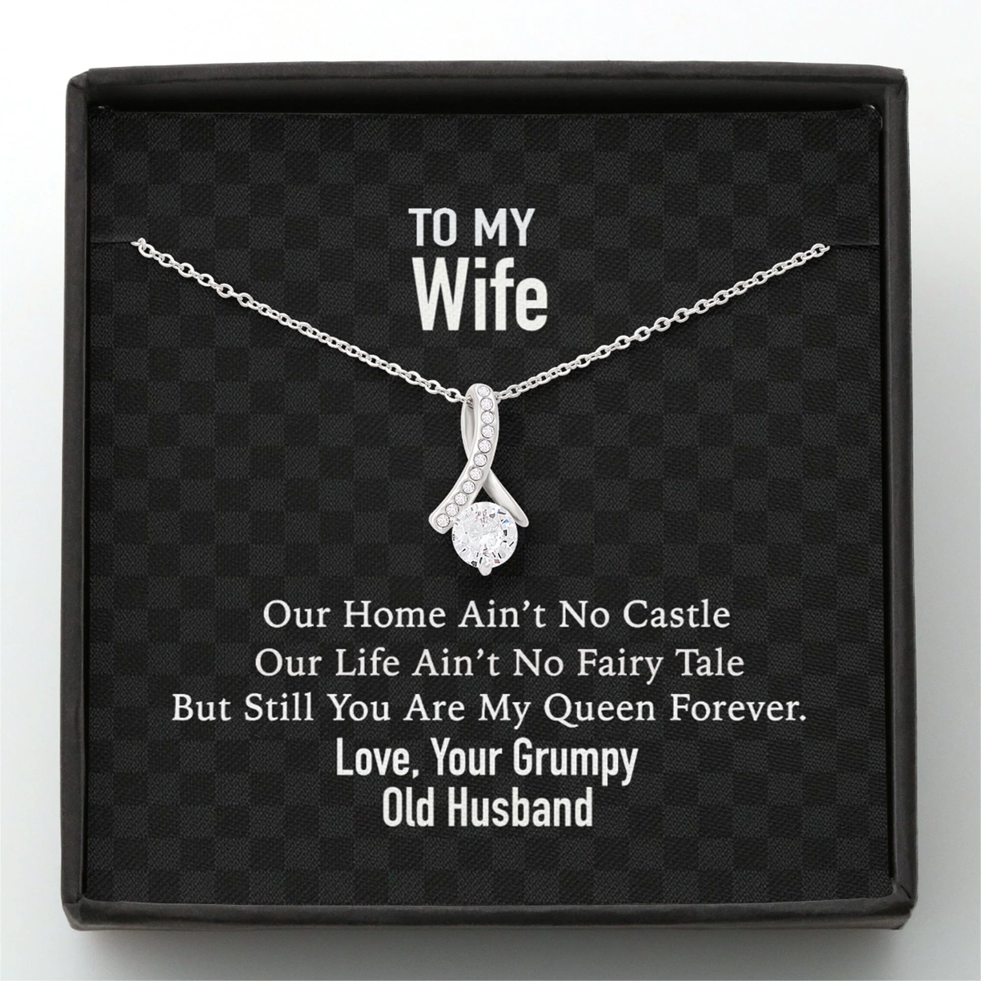 To My Wife Our Home Custom Message Card Necklace - Image 3