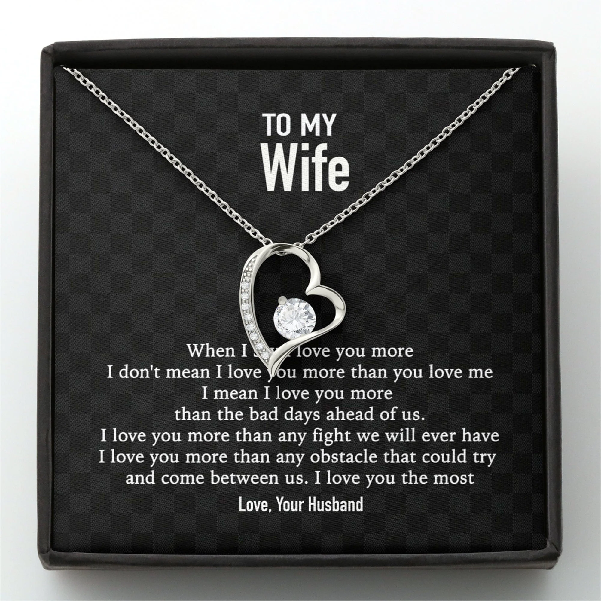 To My Wife When I Say Custom Message Card Necklace - Image 2