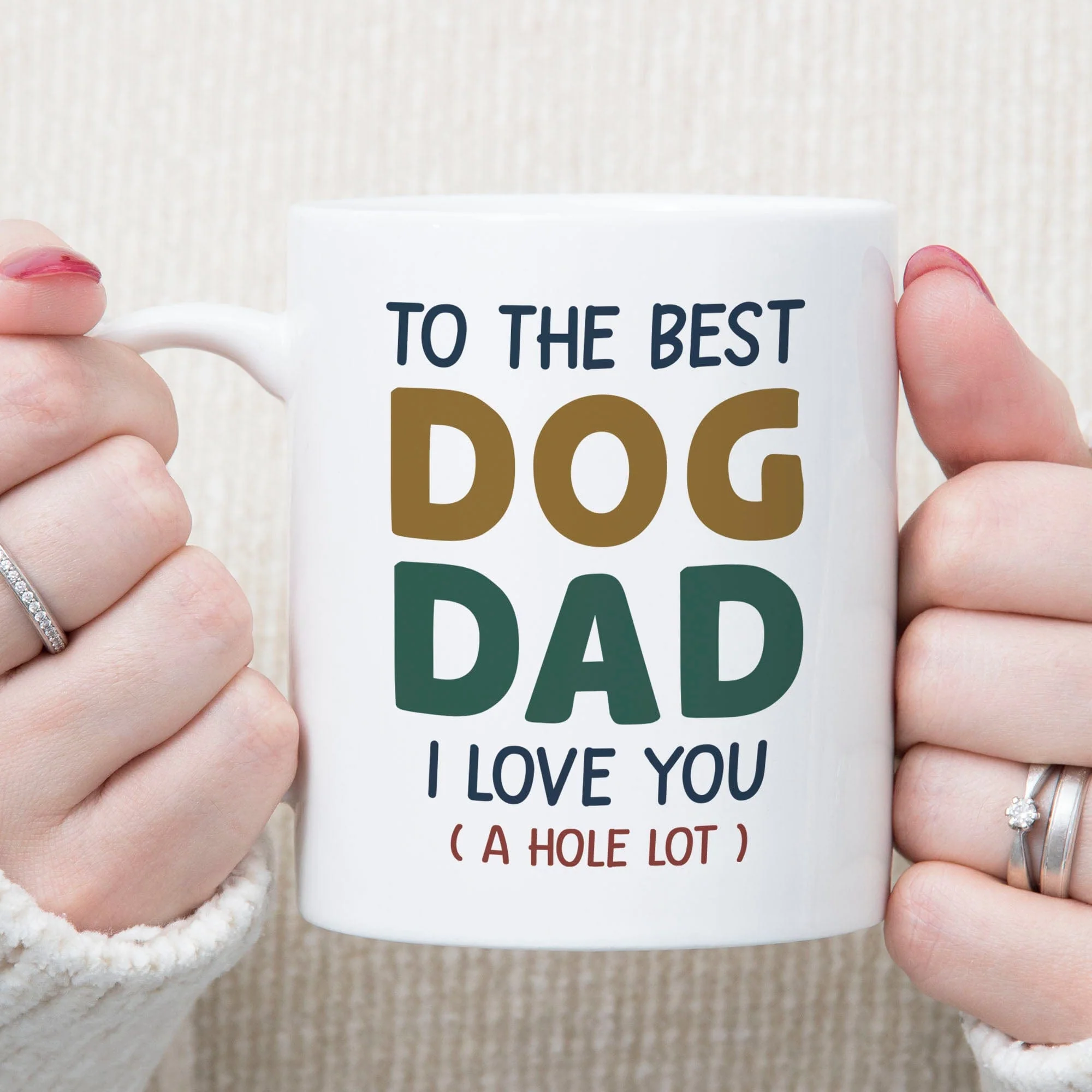 To The Best Dog Dad Personalized Custom Dog Dad Mug C357 - Image 3