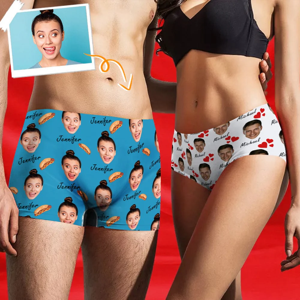 Underwear Personalized Upload Photo Portrait Underwear Couple N369 HN590