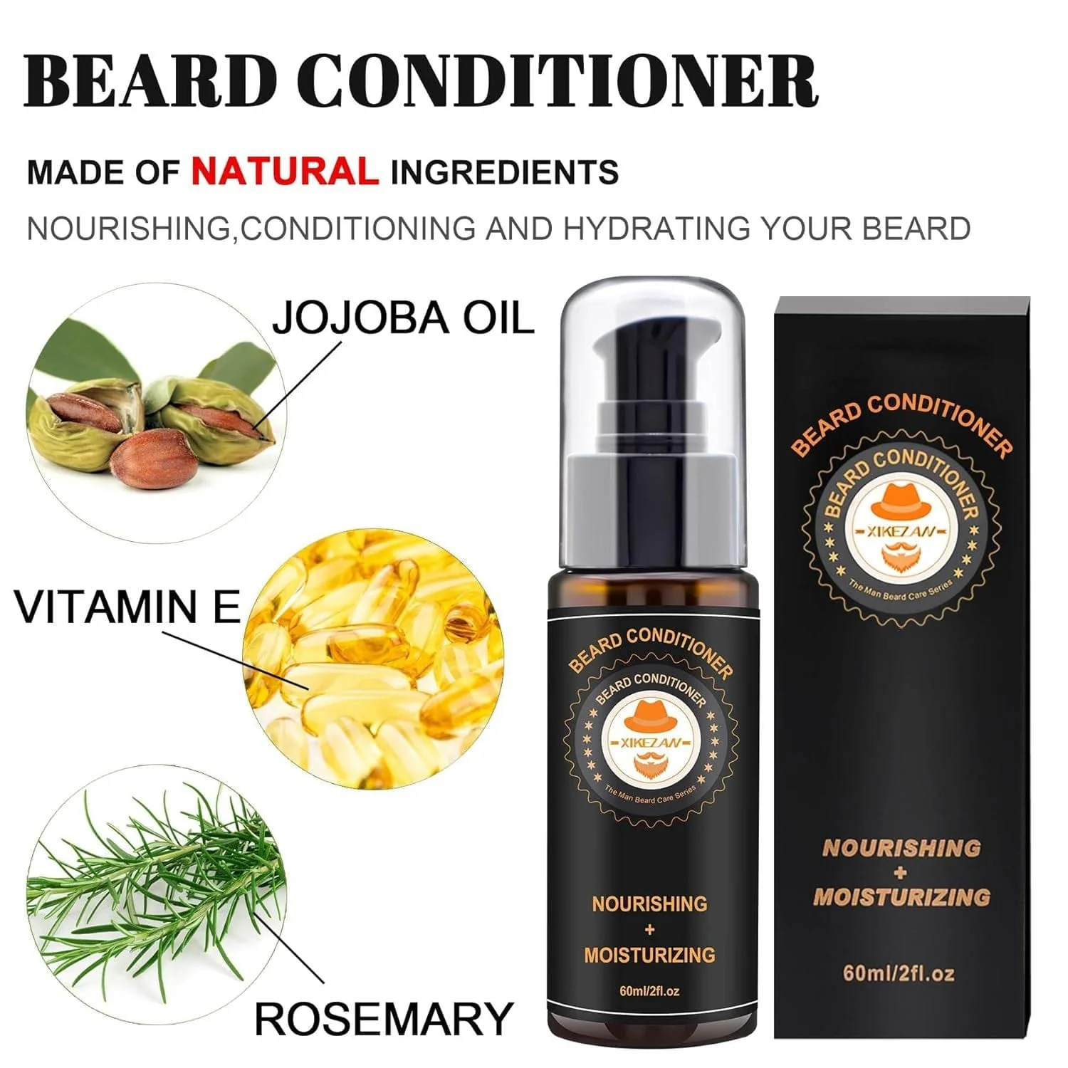 Upgraded Beard Grooming Kit W/Beard Conditioner,Beard Oil,Beard Balm,Beard Brush,Beard Wash,Beard Comb,Beard Scissor,Bag,E-Book,Beard Care Daddy Gifts for Men Him Dad Husband Boyfriend - Image 4