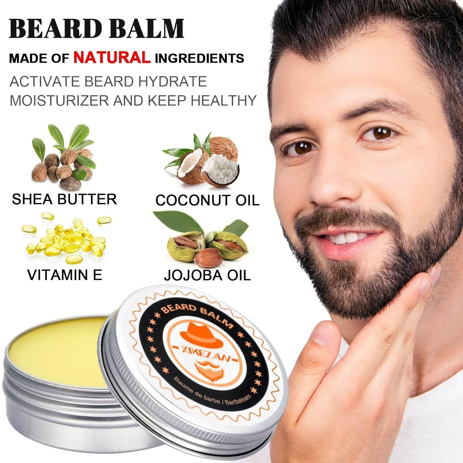 Upgraded Beard Grooming Kit W/Beard Conditioner,Beard Oil,Beard Balm,Beard Brush,Beard Wash,Beard Comb,Beard Scissor,Bag,E-Book,Beard Care Daddy Gifts for Men Him Dad Husband Boyfriend - Image 6