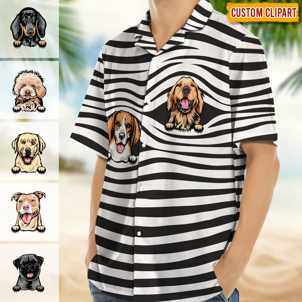 Upload Dog Photo With Zebra Stripe Hawaiian Shirt TA29 889081 - Image 4