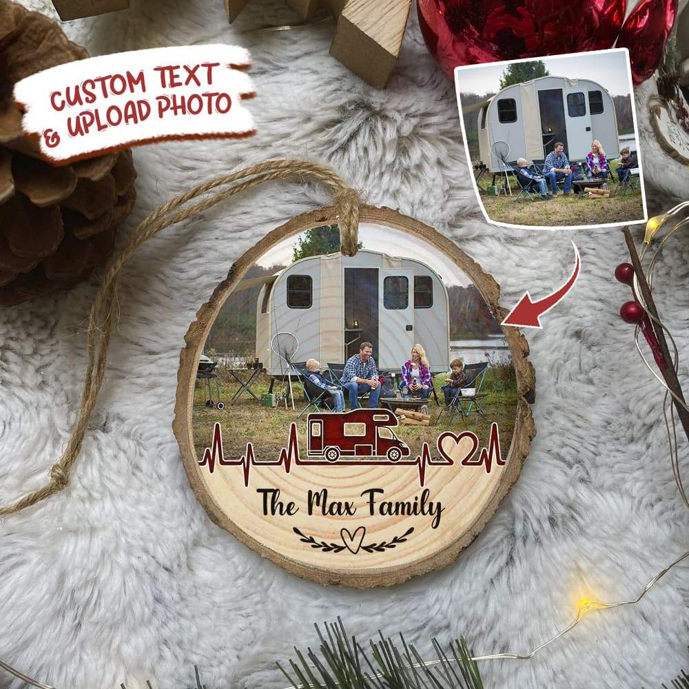 Upload photo Camping Ornament Wood Slice, Custom Rv Camping HN590