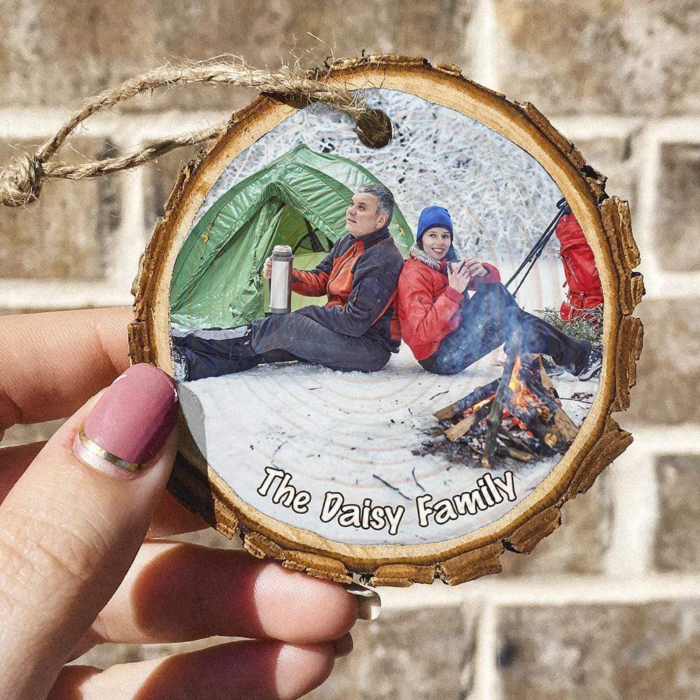 Custom Photo Wood Slice Camping Ornament K228 HN590 - Image 3