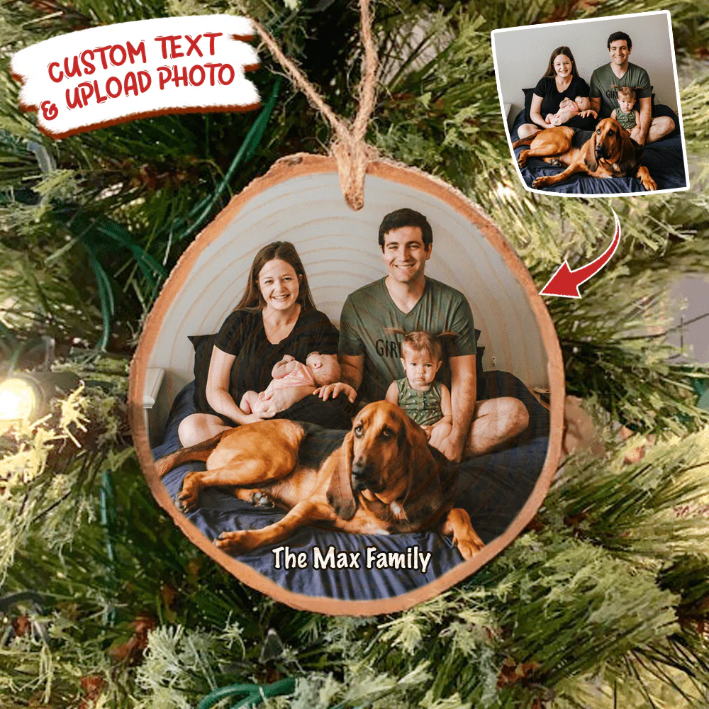 Upload photo Ornament Family Ornament Christmas Wood Slice Ornament 891309