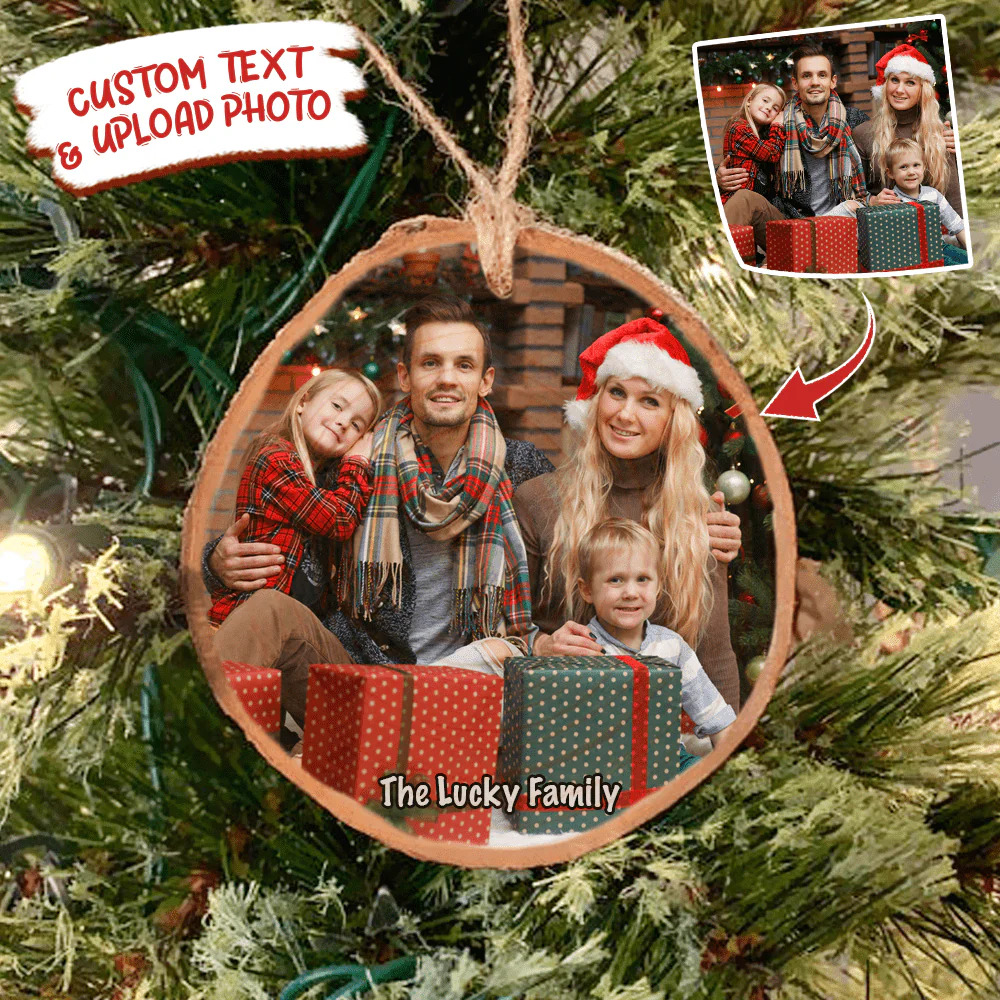 Upload photo Ornament Family Ornament Christmas Wood Slice Ornament 891309 - Image 2