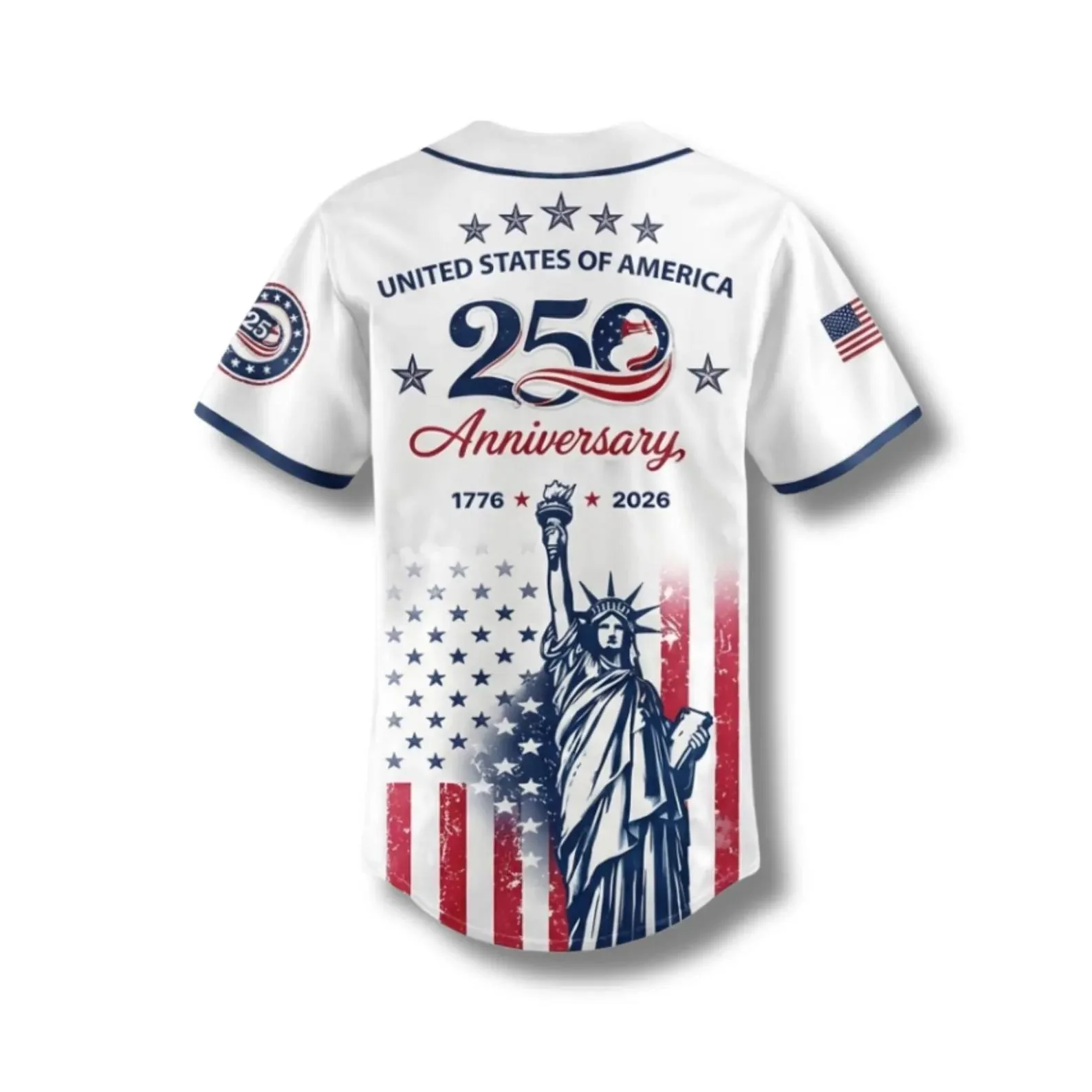 USA 250th Anniversary Patriotic Statue of Liberty Baseball Jersey Shirt HO82 902562 - Image 3