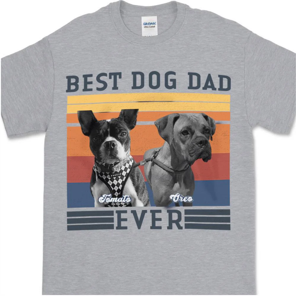 Best Dog Dad Ever Bright Dog Photo Shirt 890701 - Image 4