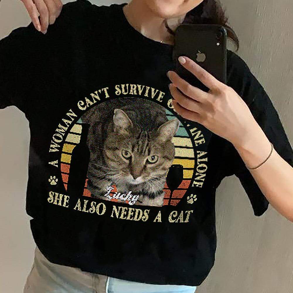 A Woman Cannot Survive On Wine Alone Dog Shirt - Image 4
