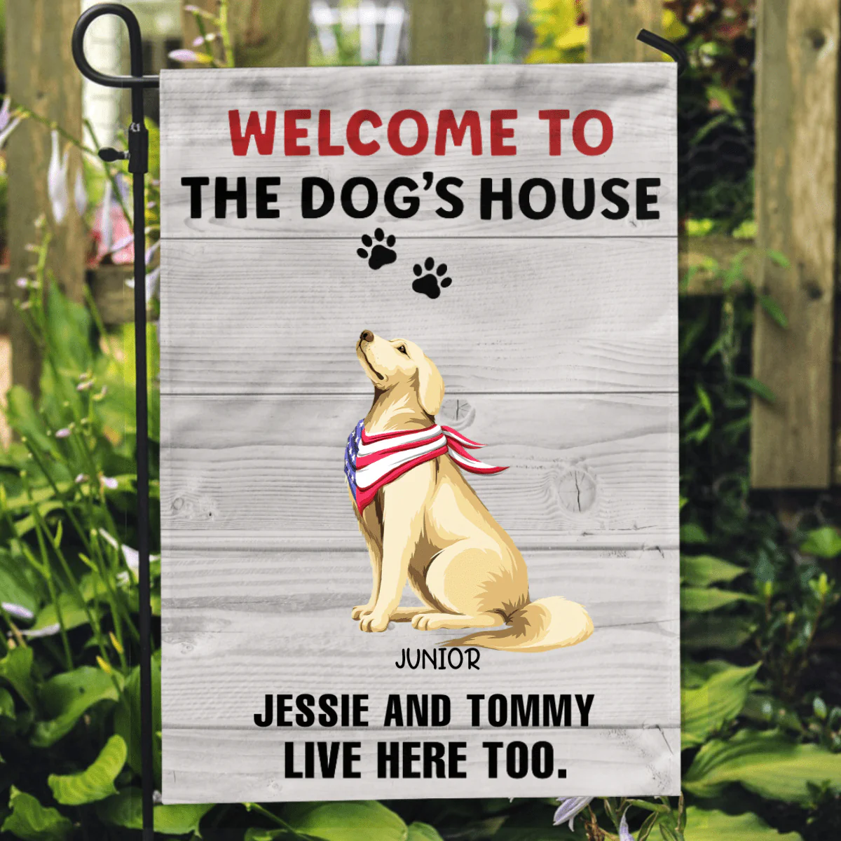 Welcome to The Dogs House Valiant Dog Garden Flag - Image 4
