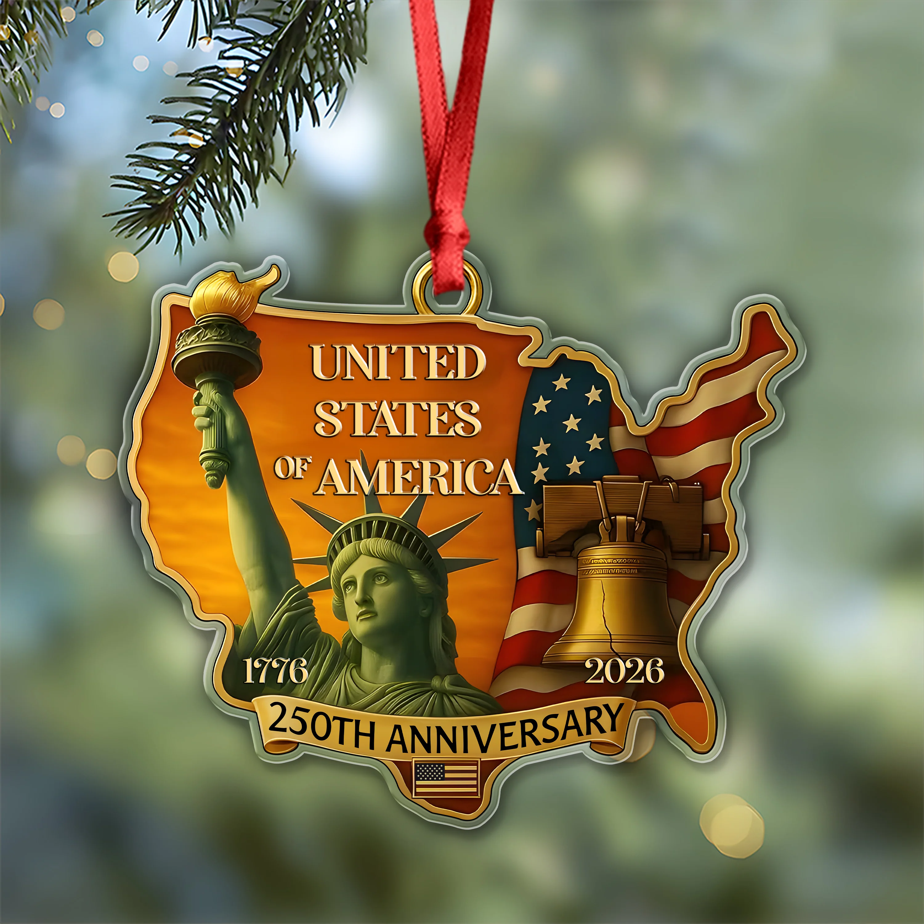 1776 - 2026 United States 250th Anniversary Acrylic Ornament CH07 899610 - Image 3