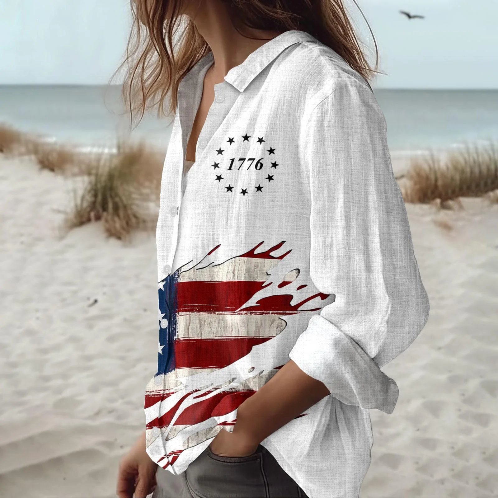 1776 Patriotic USA 250th Anniversary Blouse Shirt CH07 911736 - Image 3