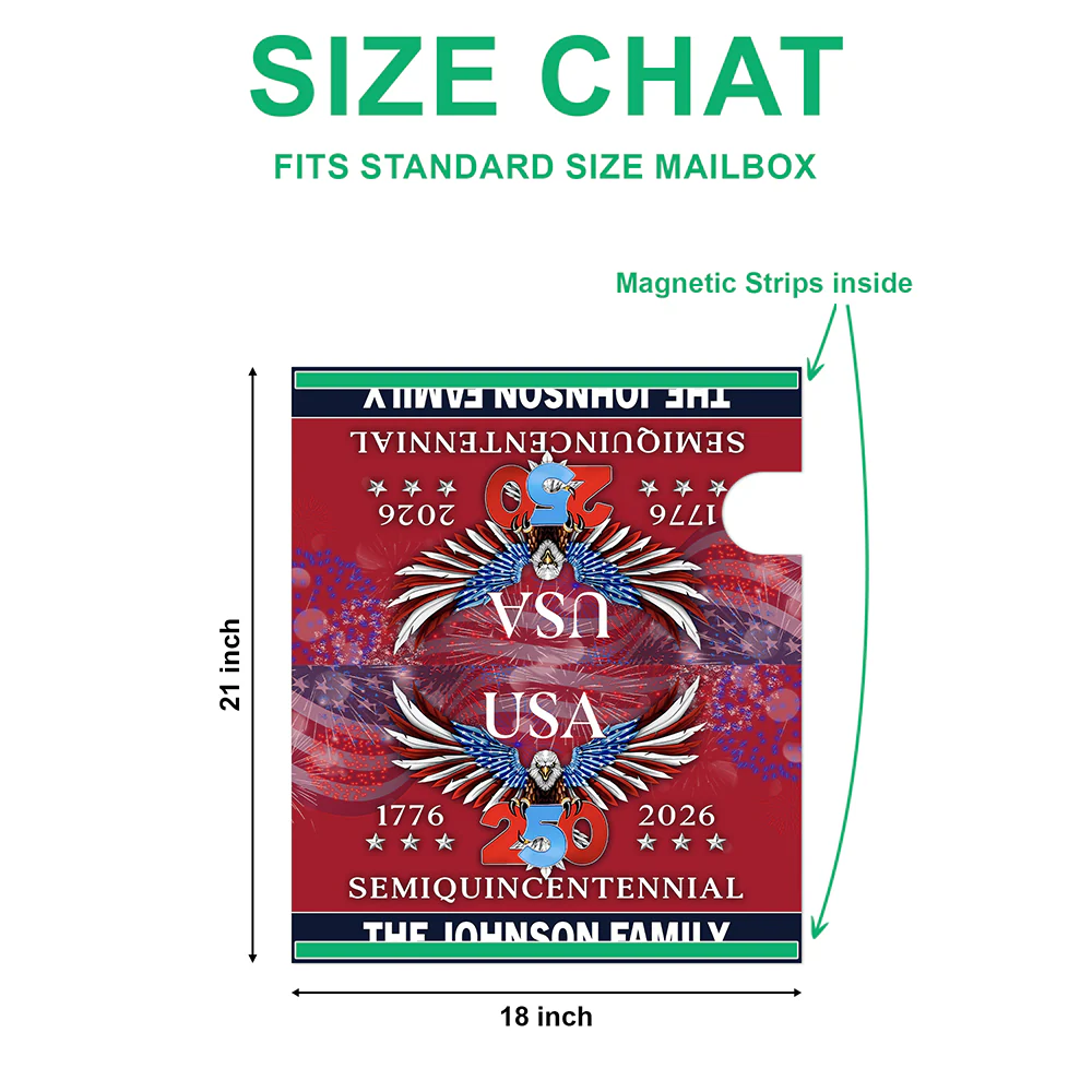 250 Years America Semiquincentennial Mailbox Cover Patriotic Decor CH07 910228 - Image 6