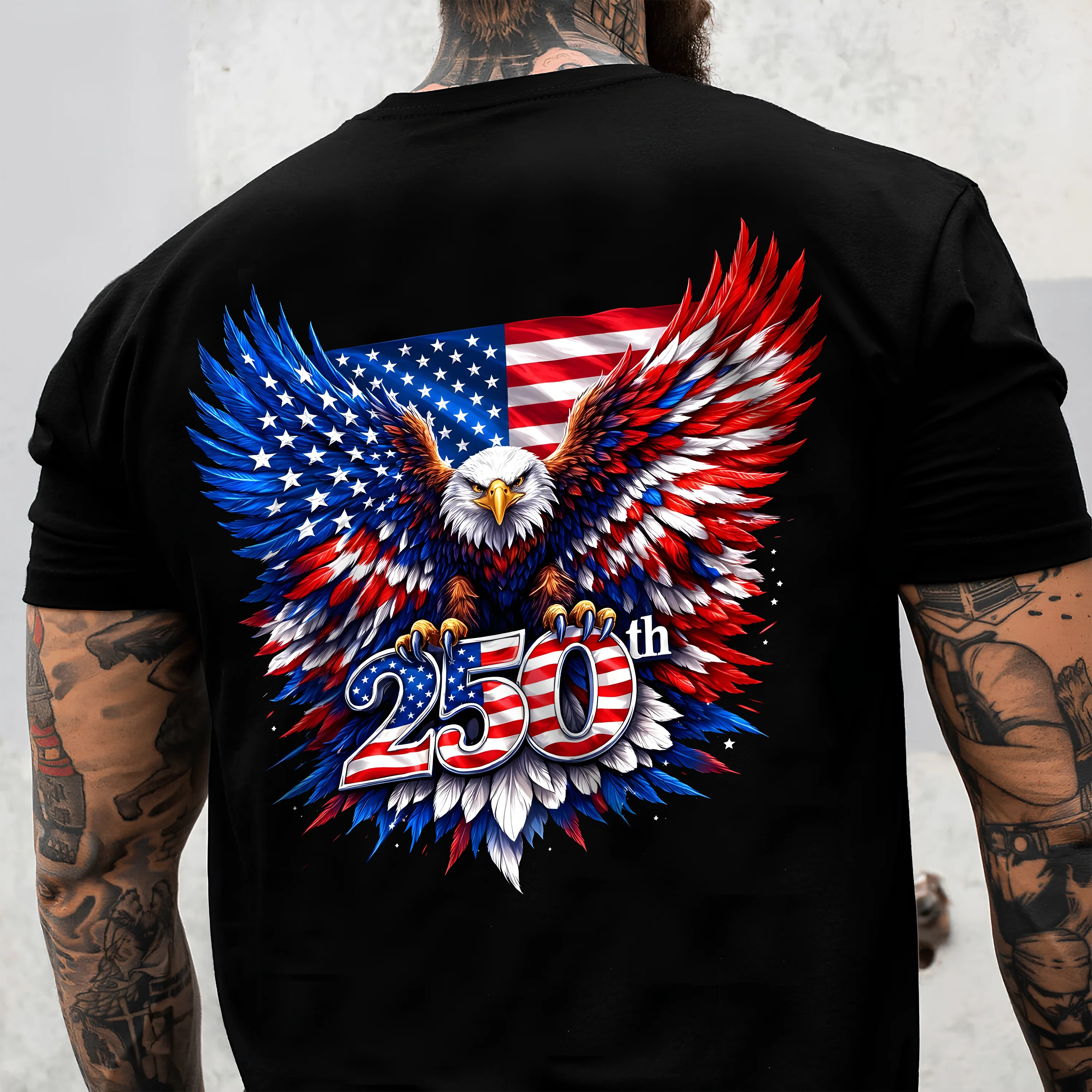 250 Years American 250th Anniversary Back & Front Shirt USA Flag We The People Dark Shirt CH07 910954 - Image 6