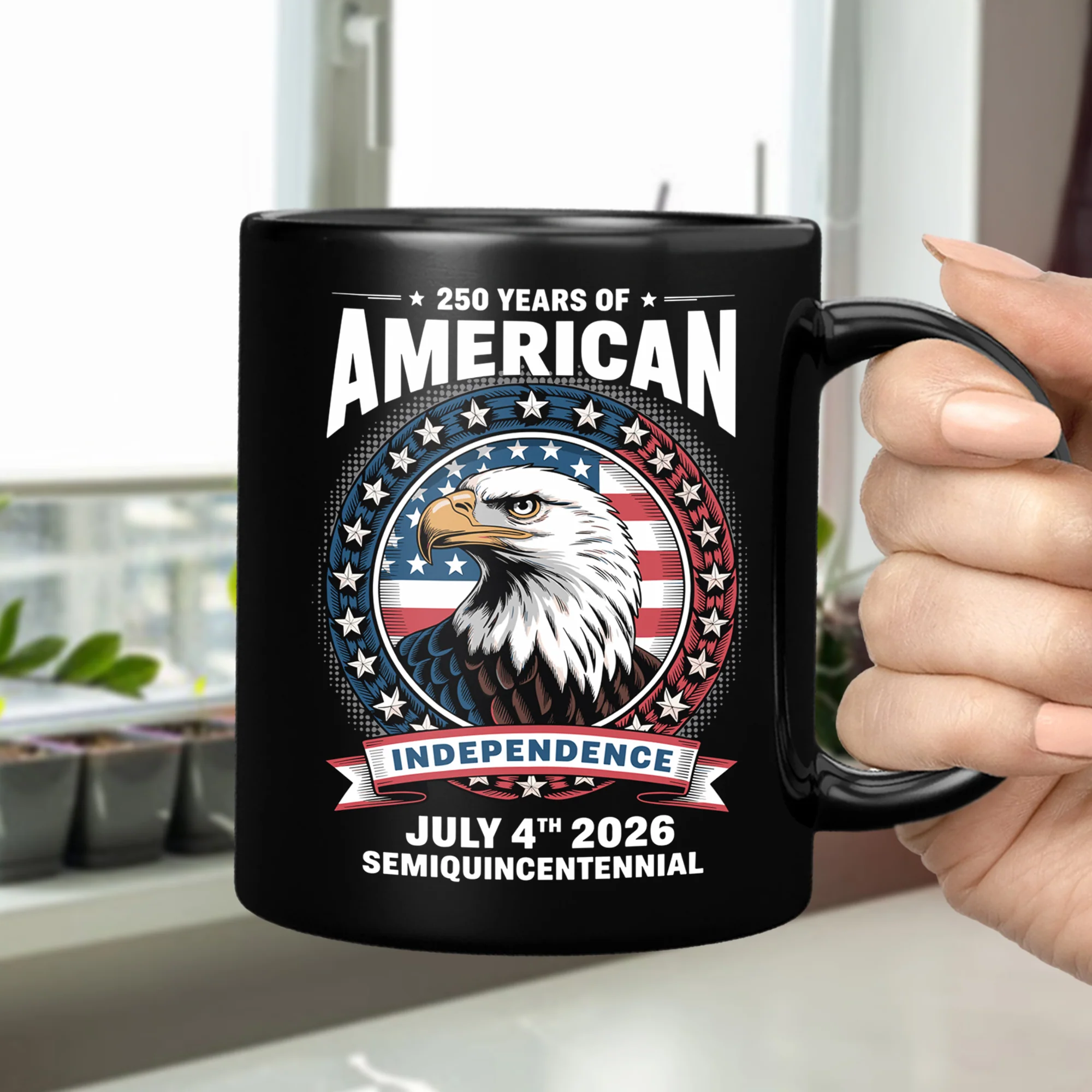 250 Years of America Anniversary Independence Day 2026 Black Mug CH07 896754 - Image 3