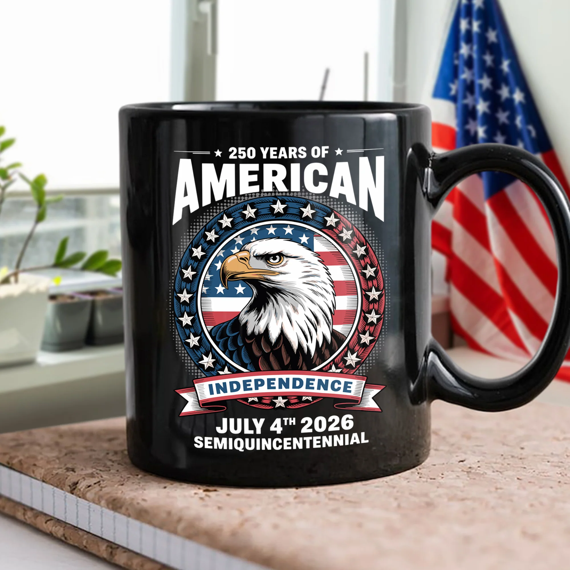 250 Years of America Anniversary Independence Day 2026 Black Mug CH07 896754 - Image 4