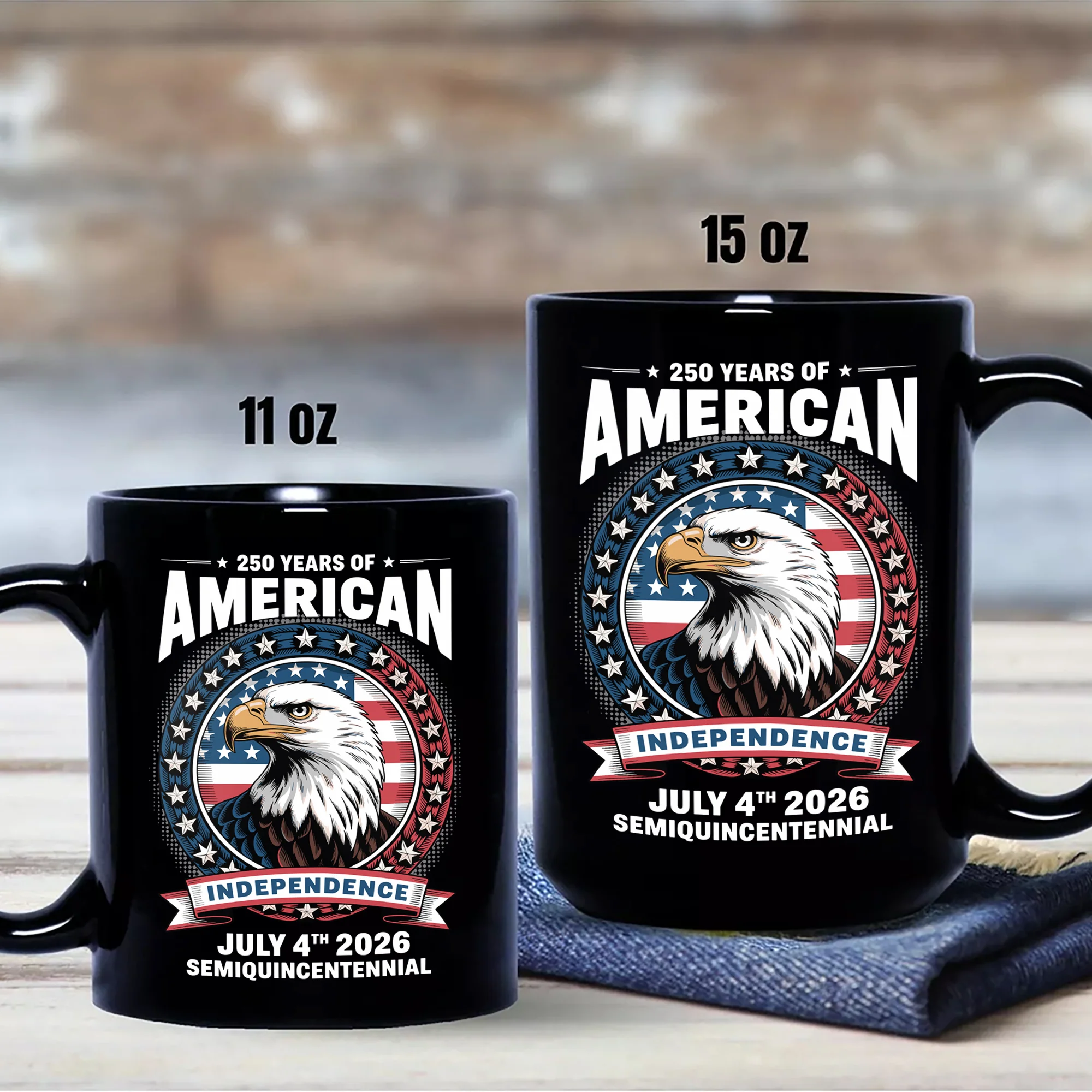 250 Years of America Anniversary Independence Day 2026 Black Mug CH07 896754 - Image 7