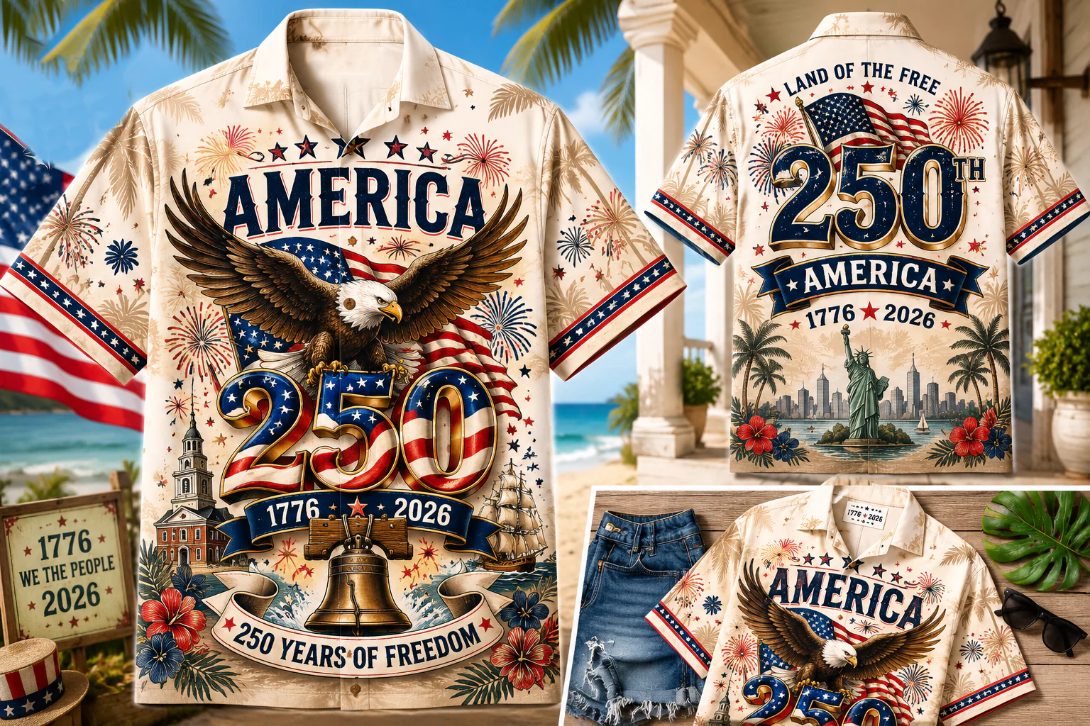 250 Years of Freedom American Pride Hawaii Shirt CH07 911928 - Image 2