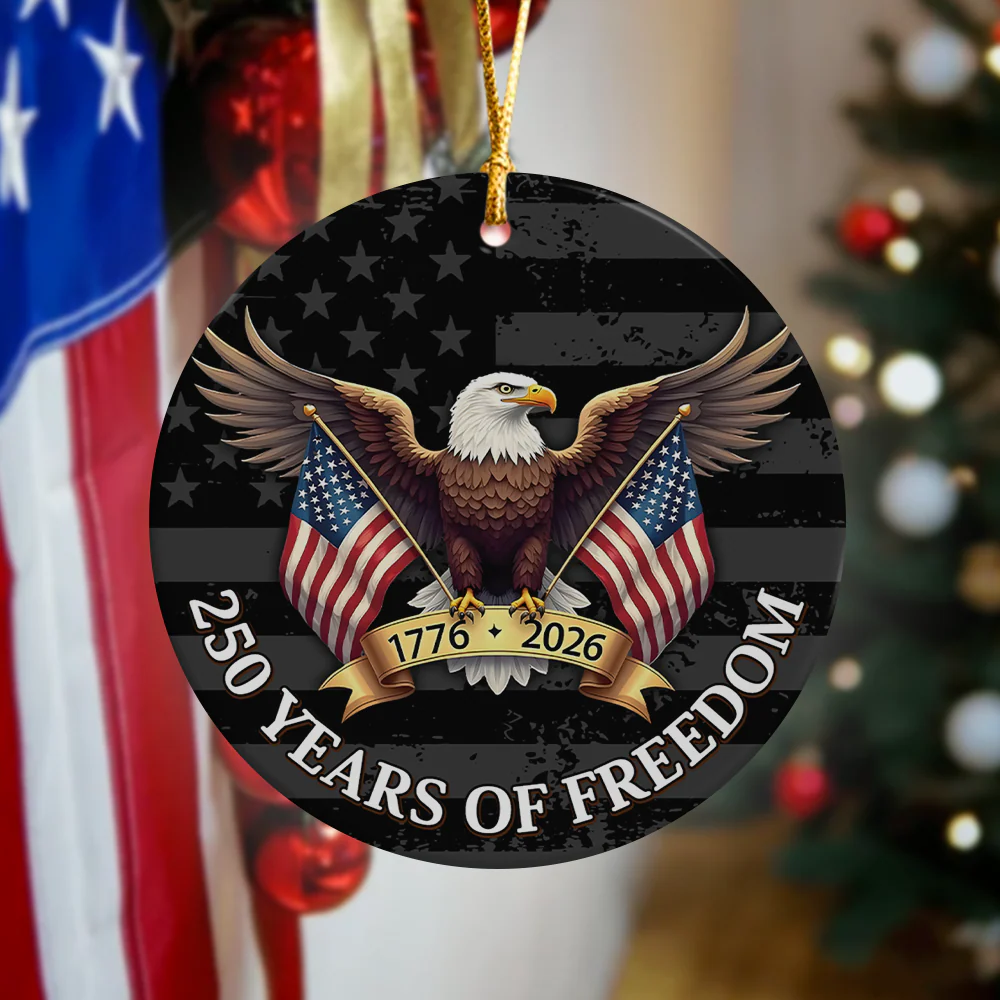 250 Years of Freedom Ceramic Ornament 250th Anniversary USA 1776-2026 Ornament CH07 899214 - Image 2