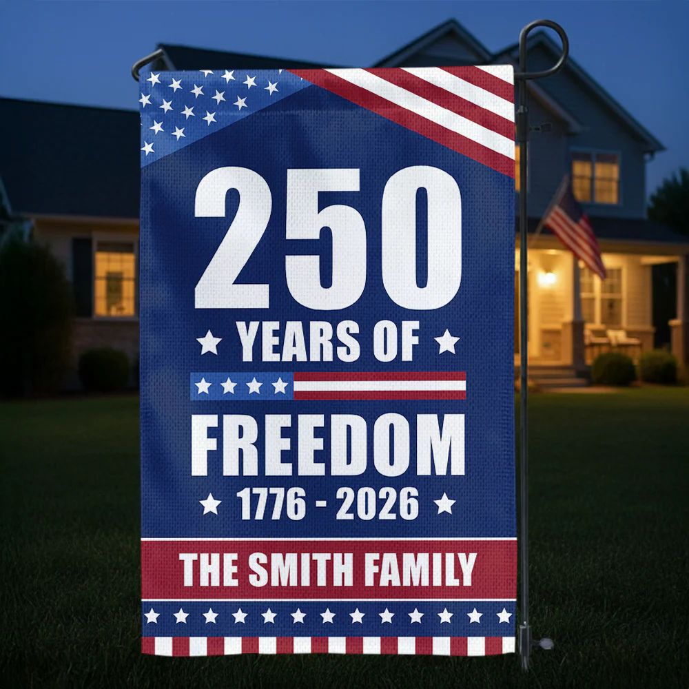 250 Years Of Freedom Custom Family Name Garden Flag CH07 896308 - Image 2