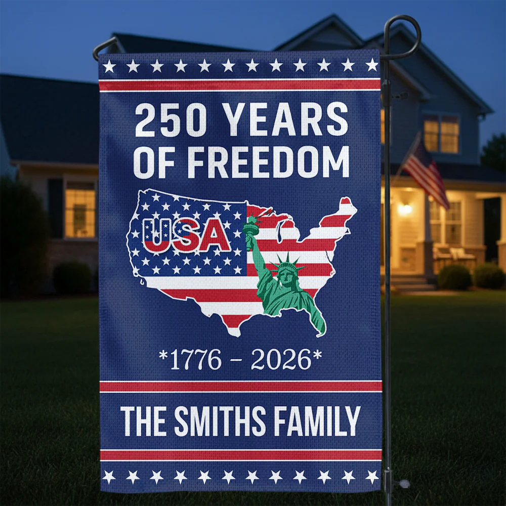 250 Years of Freedom Garden Flag USA Map Liberty 1776–2026 Patriotic Flag CH07 910120 - Image 2
