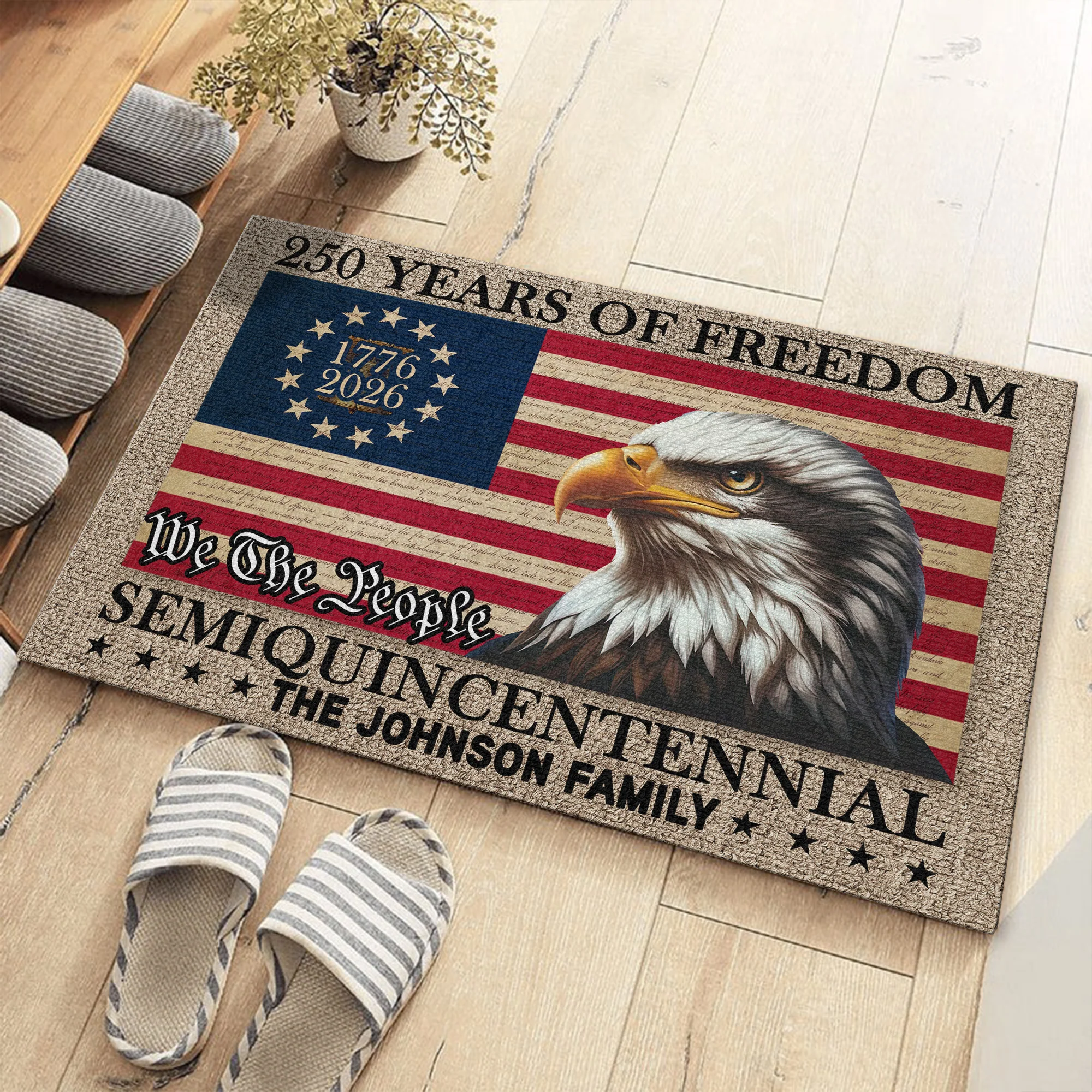 250 Years of Freedom Semiquincentennial Eagle American Flag Doormat CH07 910270 - Image 2