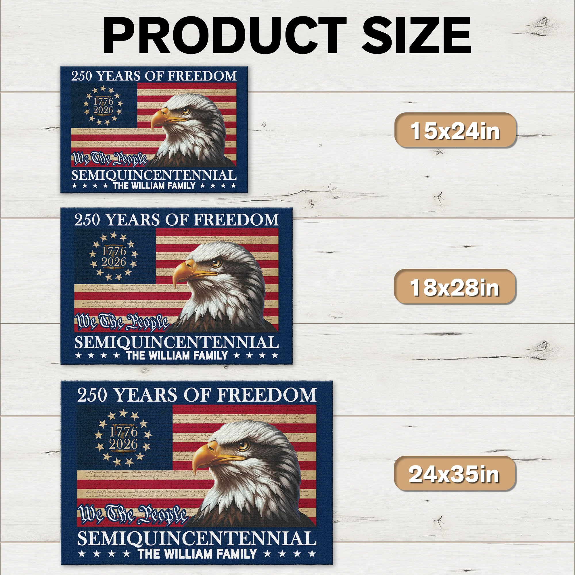 250 Years of Freedom Semiquincentennial Eagle American Flag Doormat CH07 910270 - Image 8