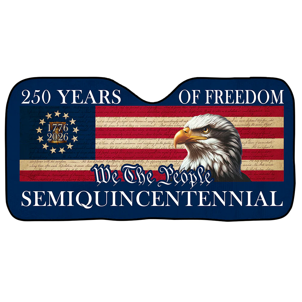 250 Years of Freedom USA Flag Semiquincentennial Eagle Car Sunshade CH07 910242 - Image 2