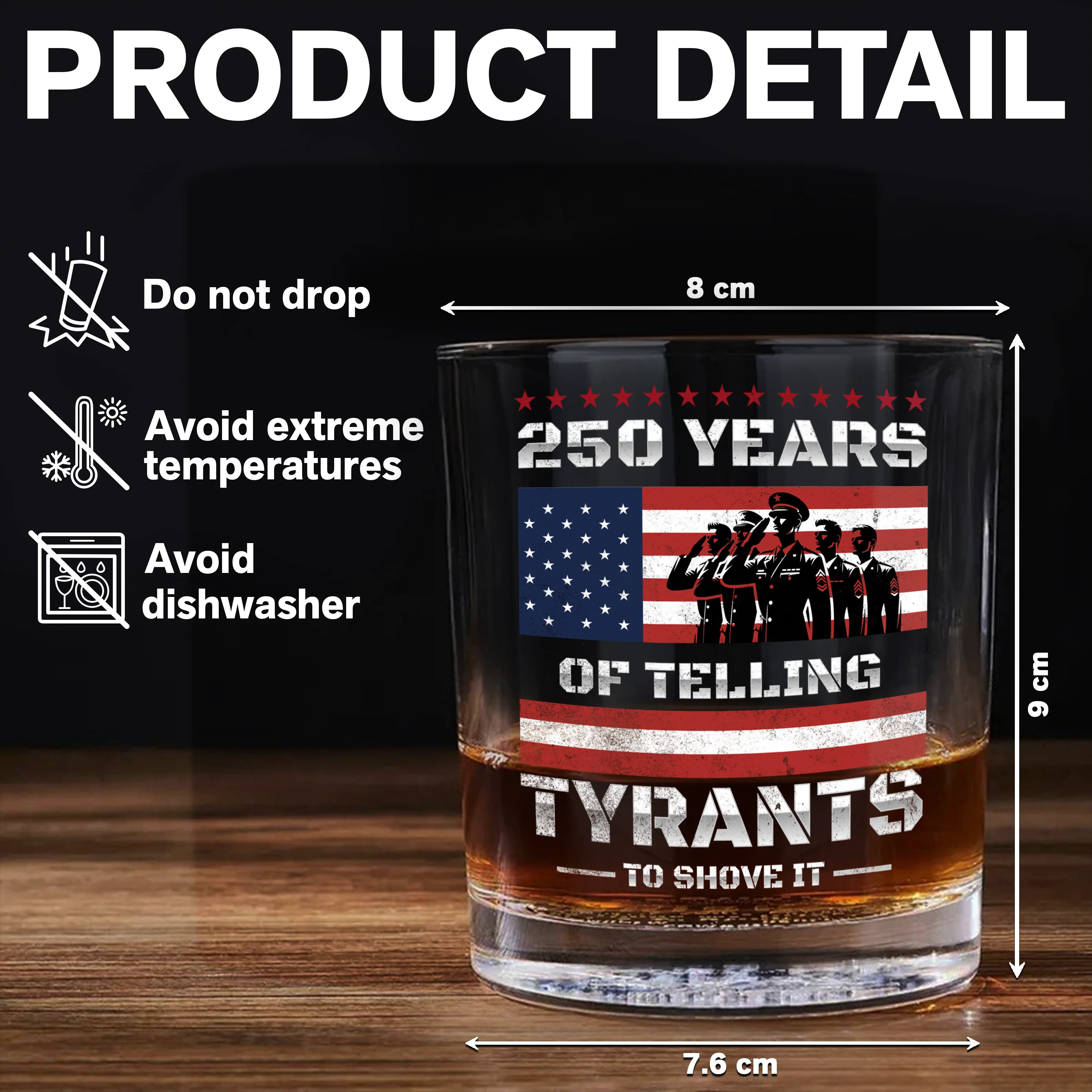 250 Years USA 250th Anniversary America Celebration Whiskey Glass CH07 896746 - Image 7