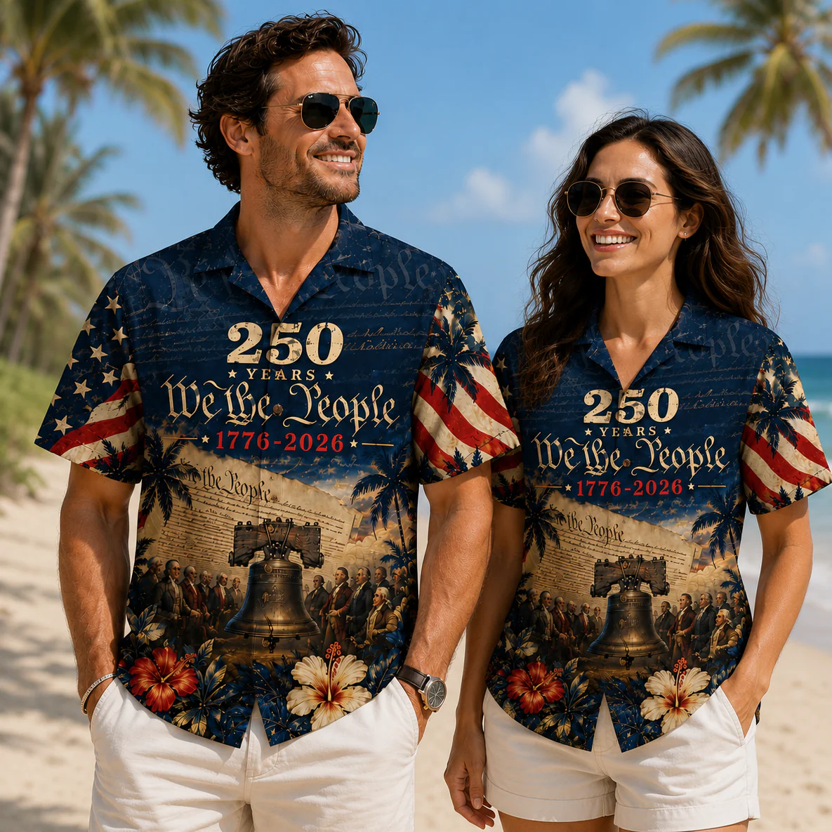 250 Years We The People Hawaiian Shirt, 1776-2026 Patriotic Aloha Shirt, American Eagle Independence Day Gift CH07 911760 - Image 2
