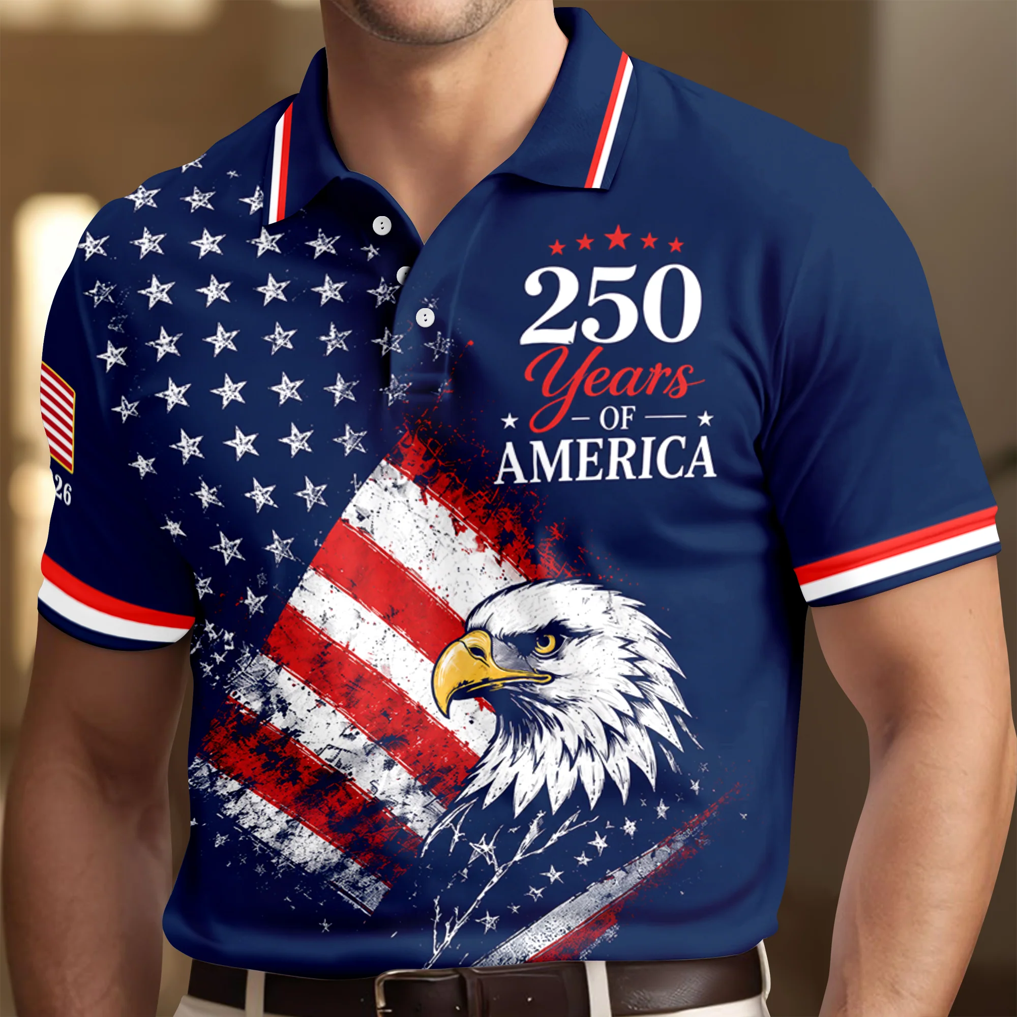 250th Anniversary of USA Polo Shirt 250 Years of Freedom Polo Shirt CH07 911806 - Image 2