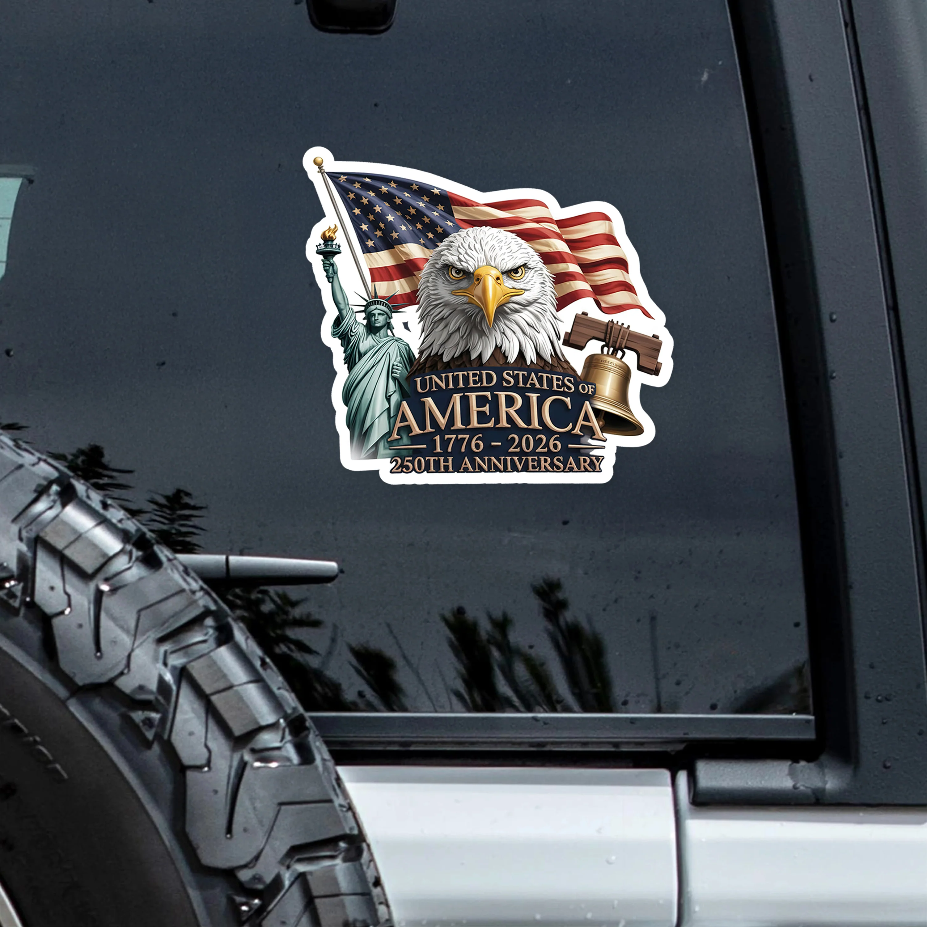 America 250th Anniversary - Celebrate 250 Years Birthday of USA Car Window Decal Sticker CH07 910114 - Image 4