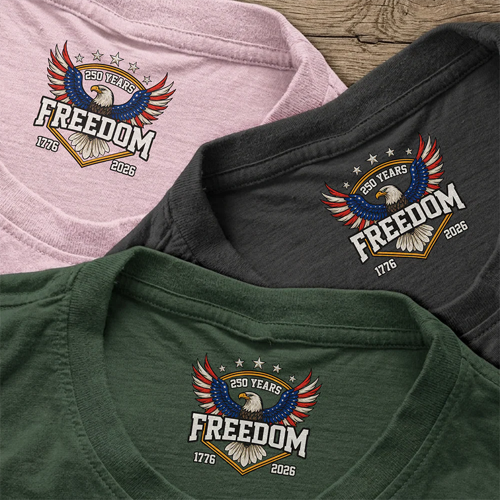 250 Years of Freedom 1776–2026 Anniversary Neck Print Shirt Patriotic Gift CH07 910920 - Image 2