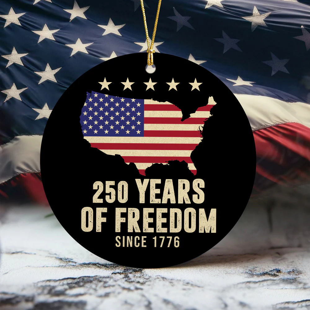 250th Anniversary of America 1776 2026 250 Years of Freedom Ceramic Ornament CH07 896674 - Image 2
