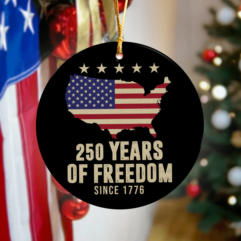 250th Anniversary of America 1776 2026 250 Years of Freedom Ceramic Ornament CH07 896674 - Image 3