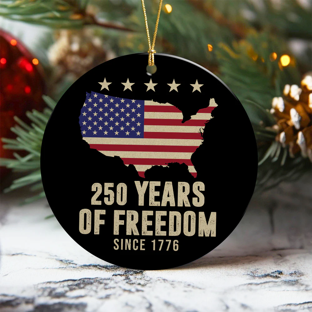 250th Anniversary of America 1776 2026 250 Years of Freedom Ceramic Ornament CH07 896674 - Image 4