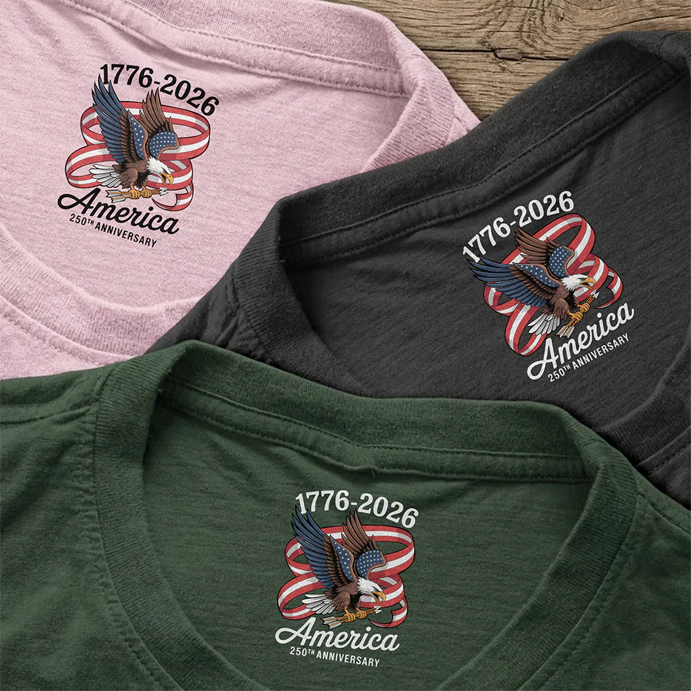 America 250Th Anniversary 1776-2026 Eagle Us Flag Back Neck Shirt CH07 910922 - Image 3