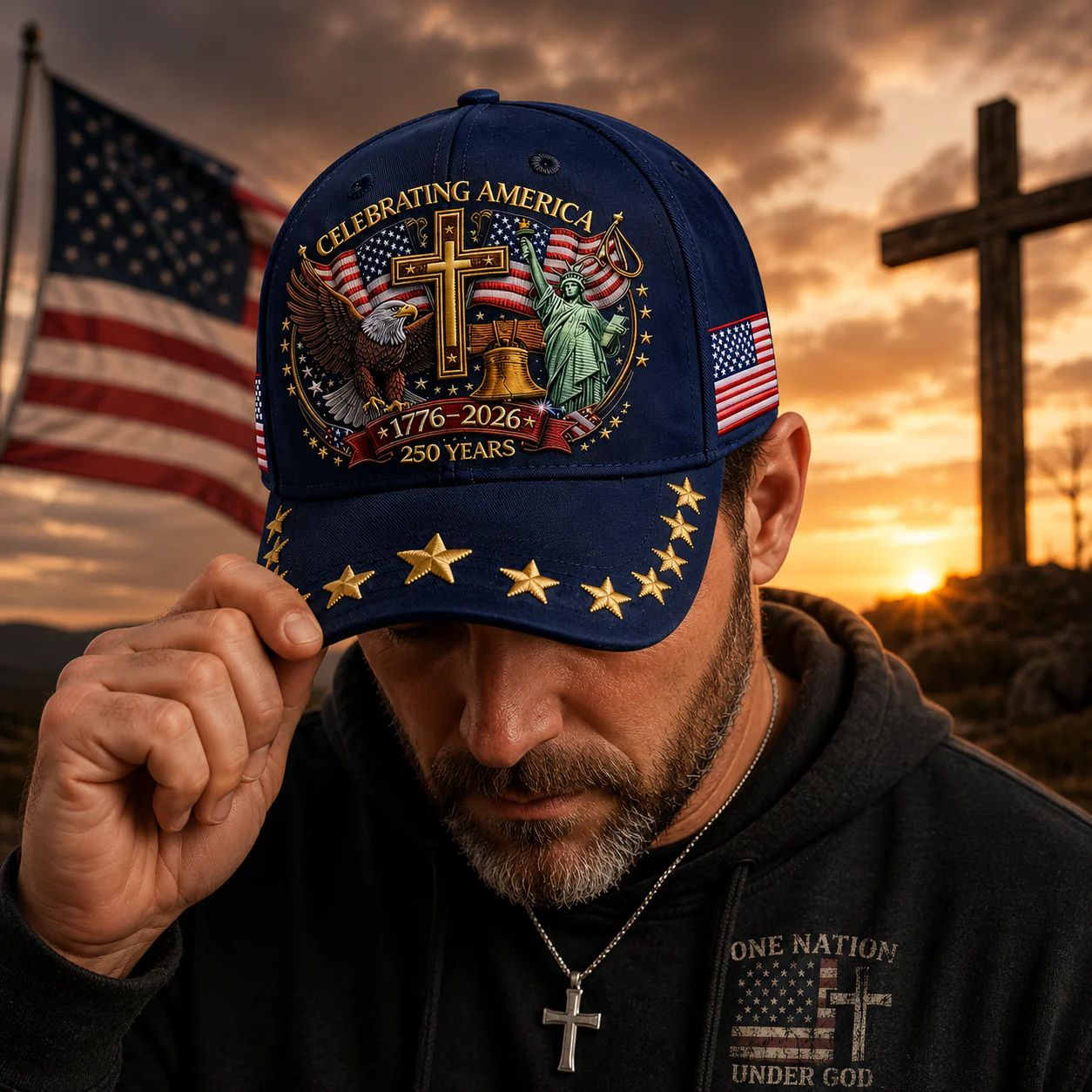 America 250th Anniversary Embroidered Cap 1776–2026 USA Patriotic Hat CH07 911700 - Image 2