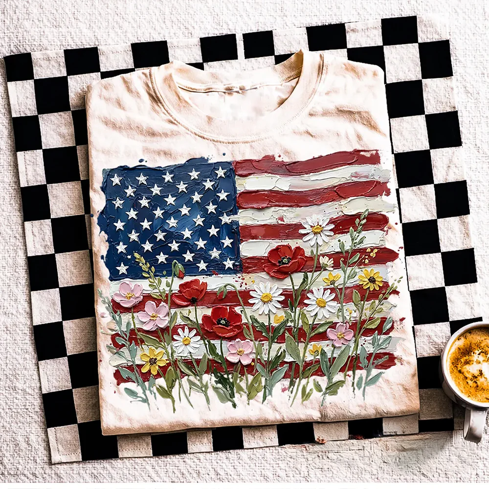 American Flag Floral - Patriotic Wildflower USA Comfort Shirt for 4th of July CH07 910982 - Image 3