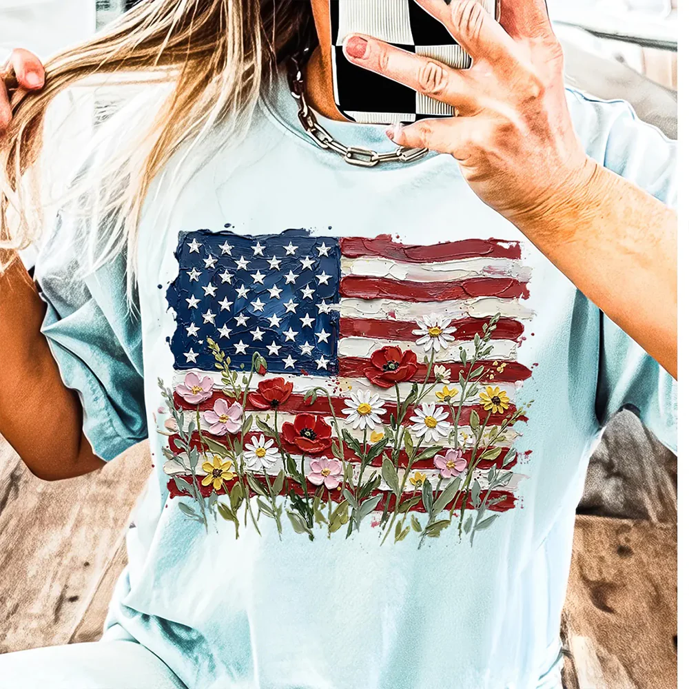 American Flag Floral - Patriotic Wildflower USA Comfort Shirt for 4th of July CH07 910982 - Image 4
