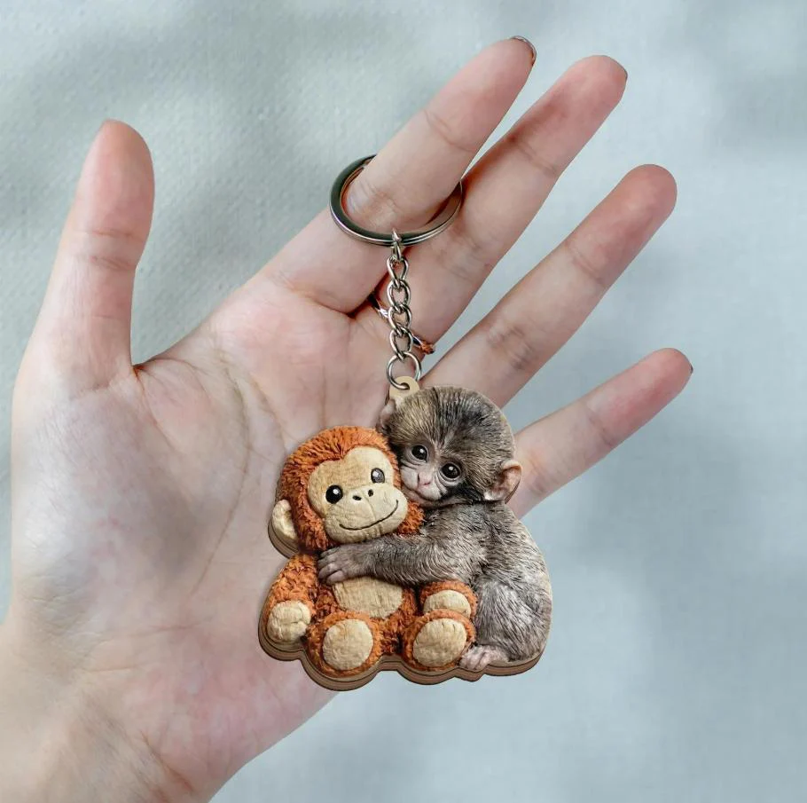 Baby Punch Monkey Wood Keychain CH07 910866 - Image 4