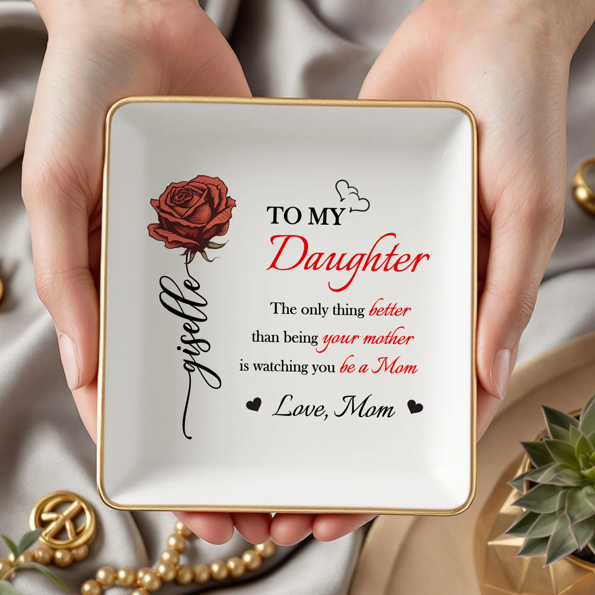 Better Than Being Your Mother is Watching You Be a Mom Personalized Jewelry Dish Gift for Daughter from Mom Ch07 895542 - Image 4